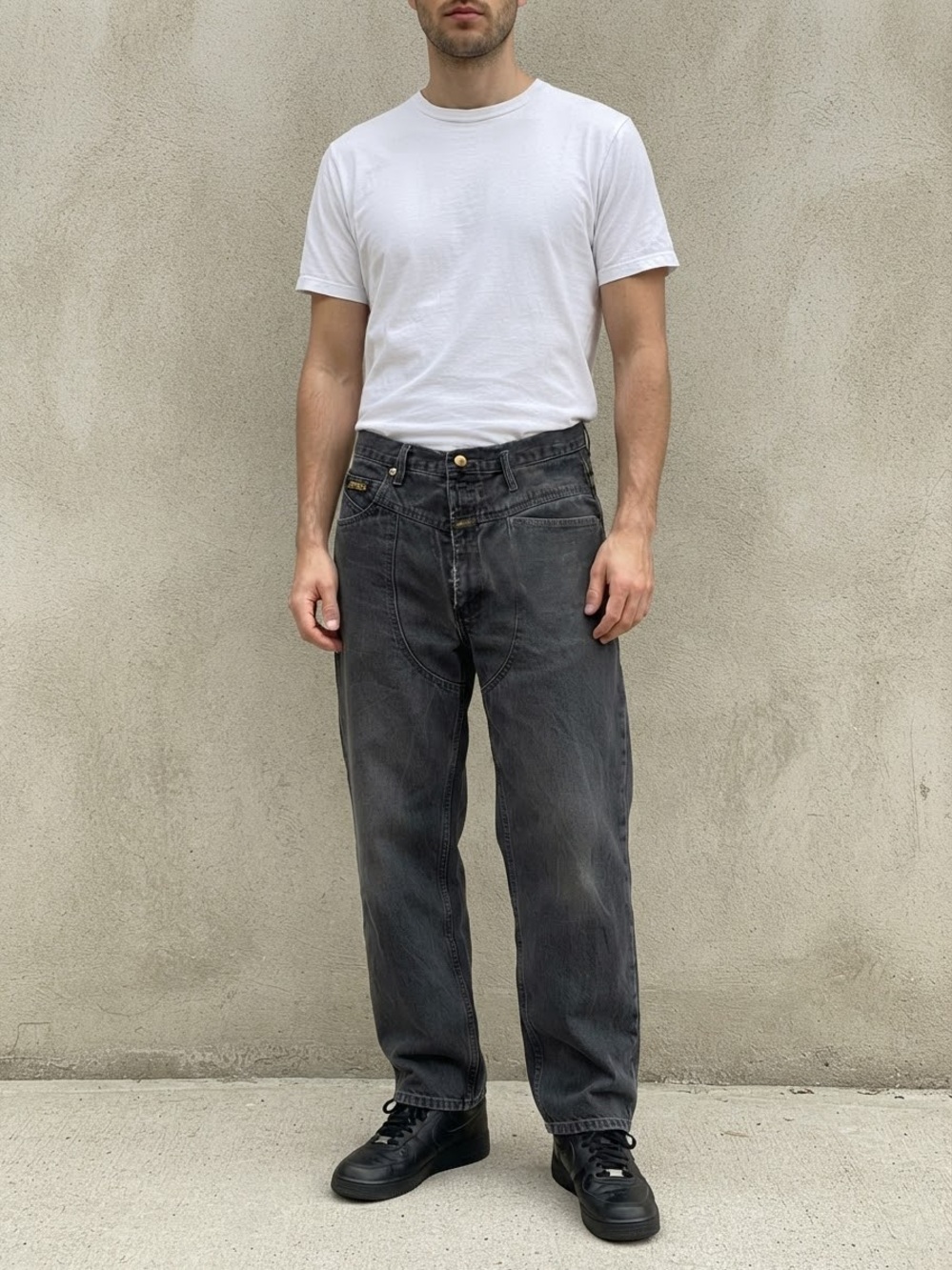 Vintage Marithe + Francois Girbaud Relaxed Utility Jean 36 Black Wash